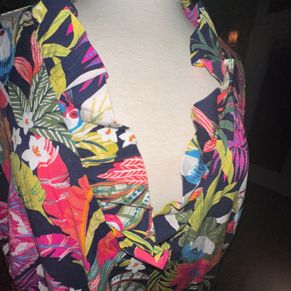 Crown & Ivy Pink and Blue Ruffled Blouse - Picture 5 of 8